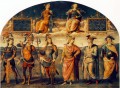 Fortaleza y templanza con seis héroes antiguos 1497 Renacimiento Pietro Perugino